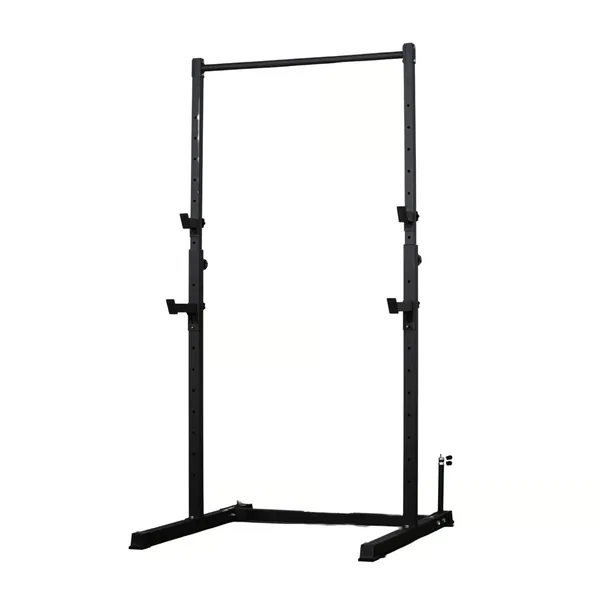 FitNord Half Rack 200 -puoliräkki leuanvetotangolla ja säädettävillä tankokoukuilla vaaleaa taustaa vasten.