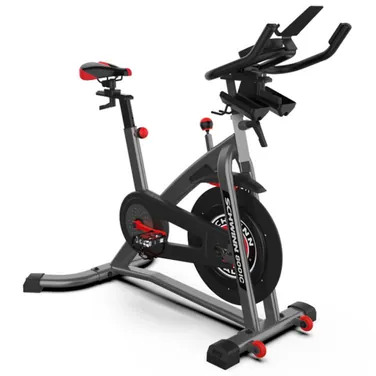 Schwinn IC8 spinningpyörä säädettävällä ajoasennolla ja harjoitusnäytöllä kotikuntoiluun.